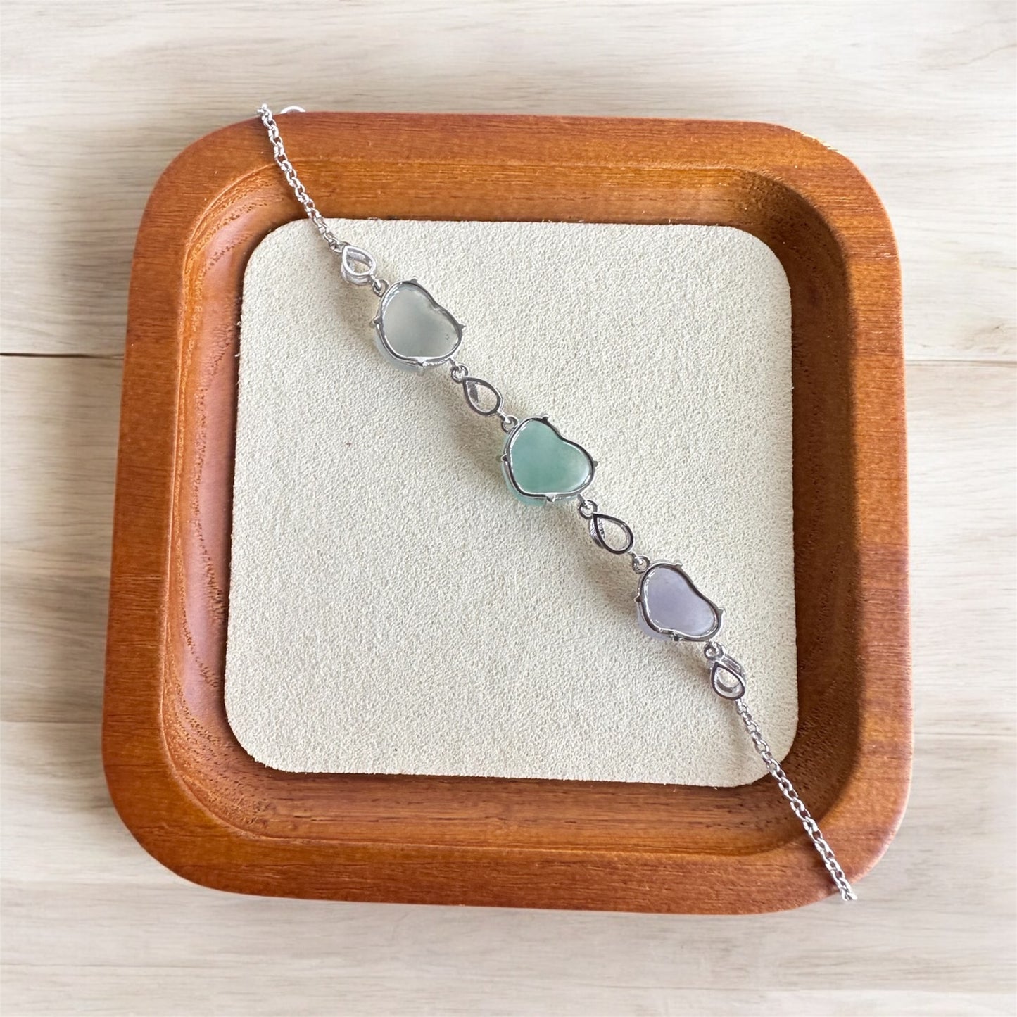 Trio Hearts Jadeite Bracelet