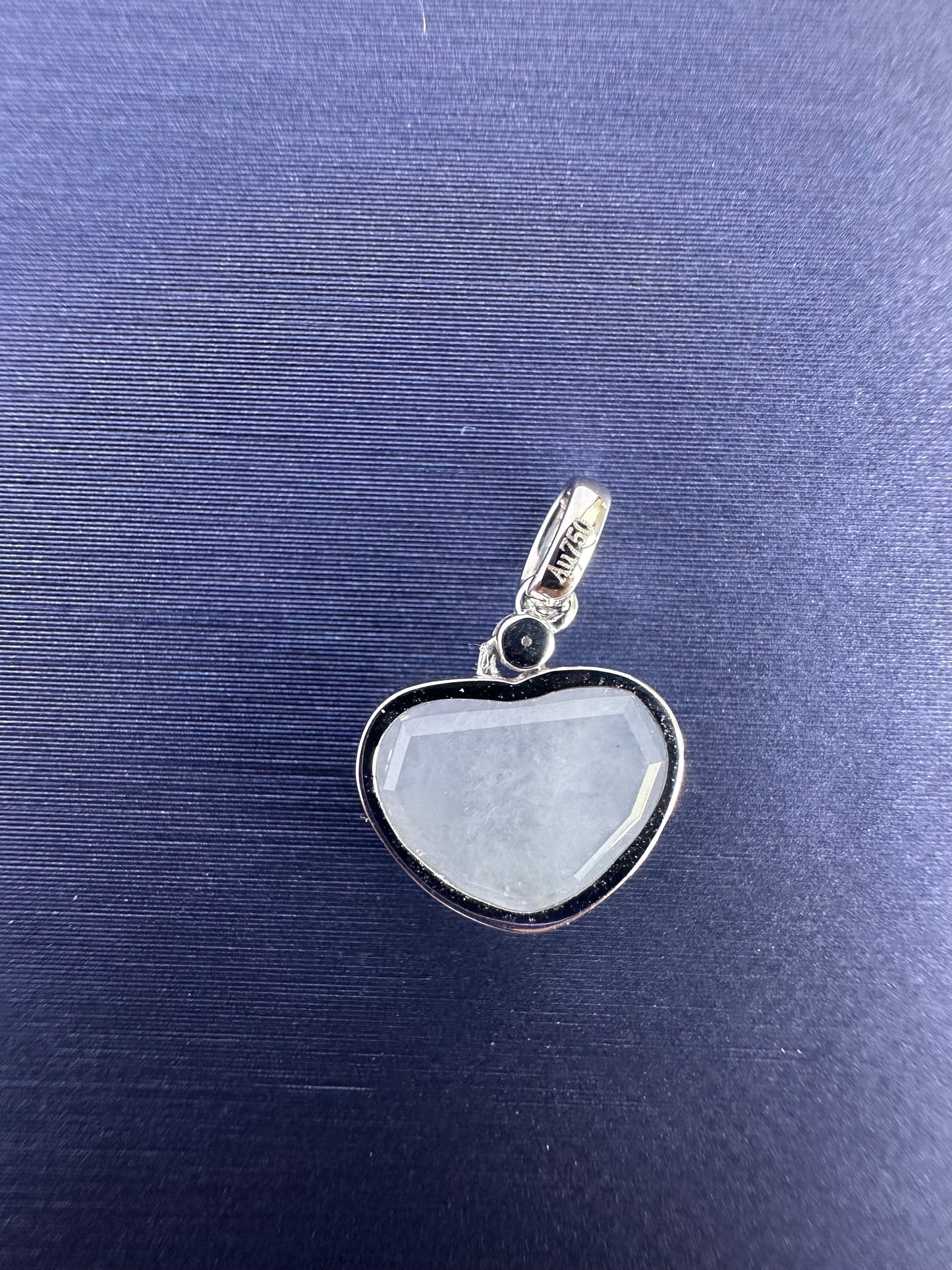 Icy Purple Faceted Heart Jadeite Pendant