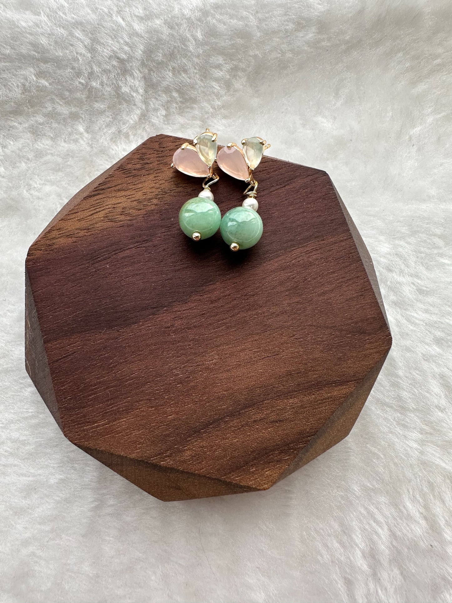 Heart Jadeite Earring Studs