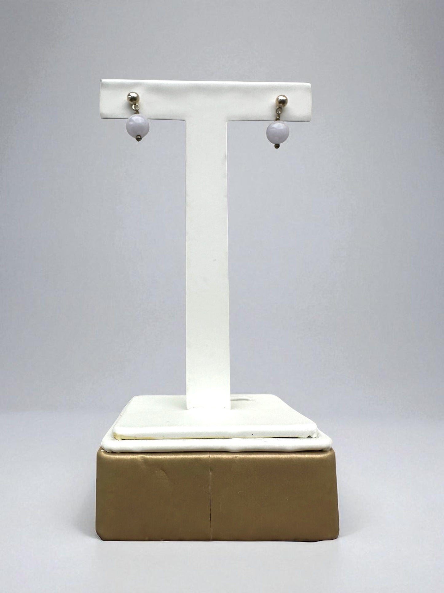 Dainty Purple Jadeite Ball Earring Studs