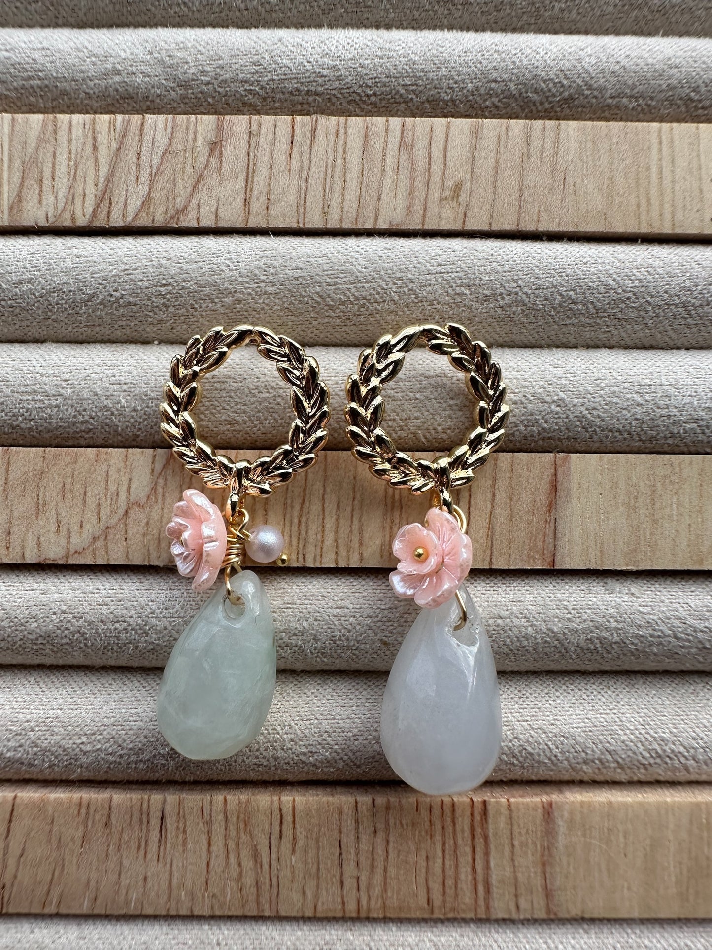 Teardrop Jadeite Earring Studs