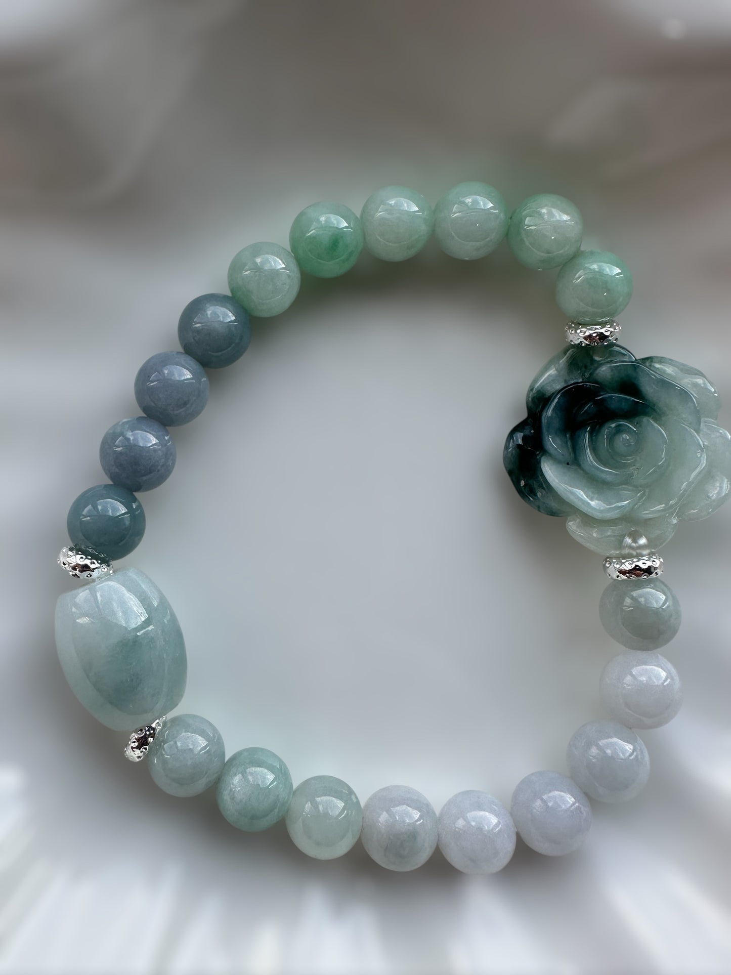 Flower Barrel Jadeite Bracelet