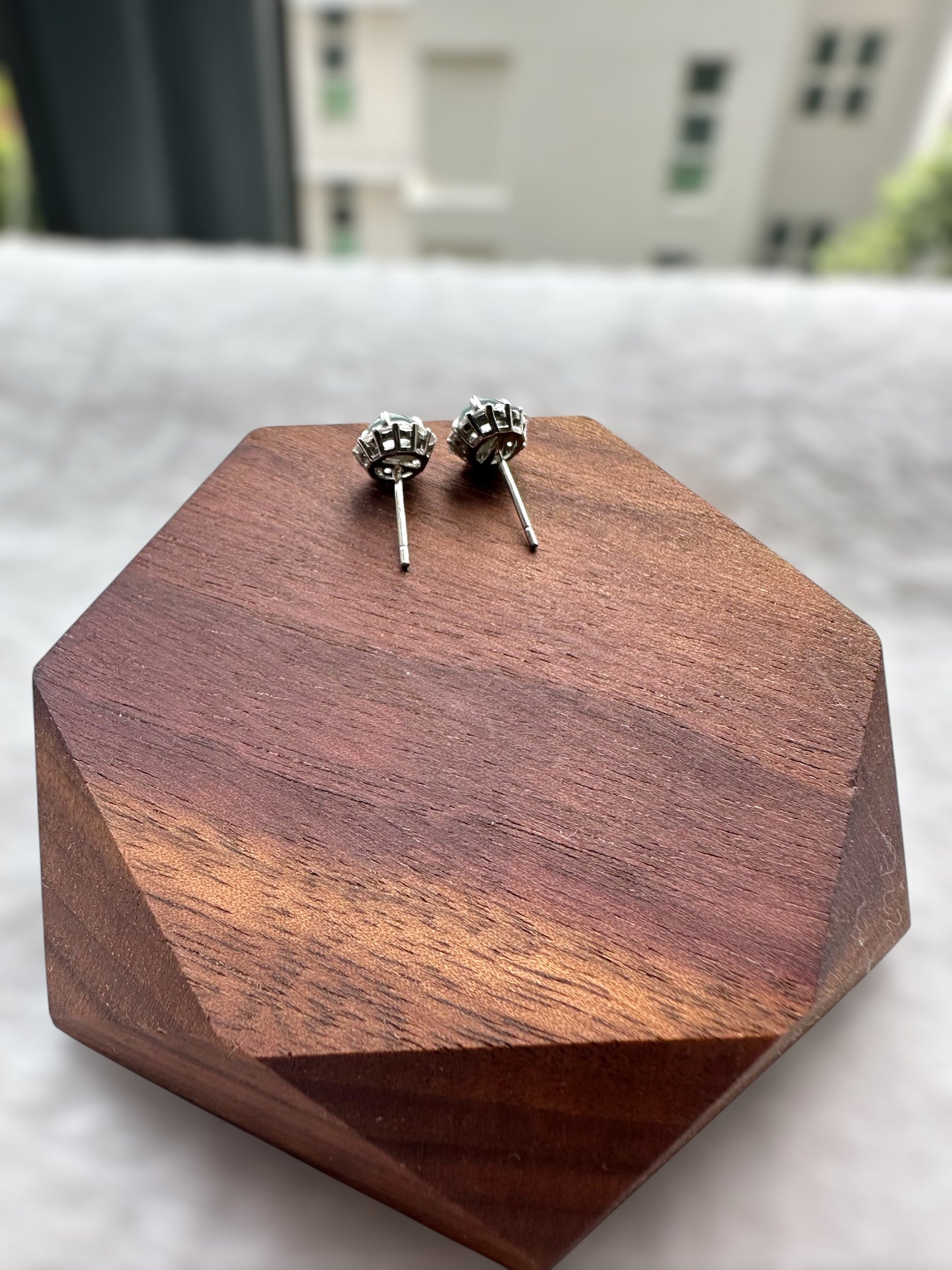 Dainty Blue Jadeite Earring Studs