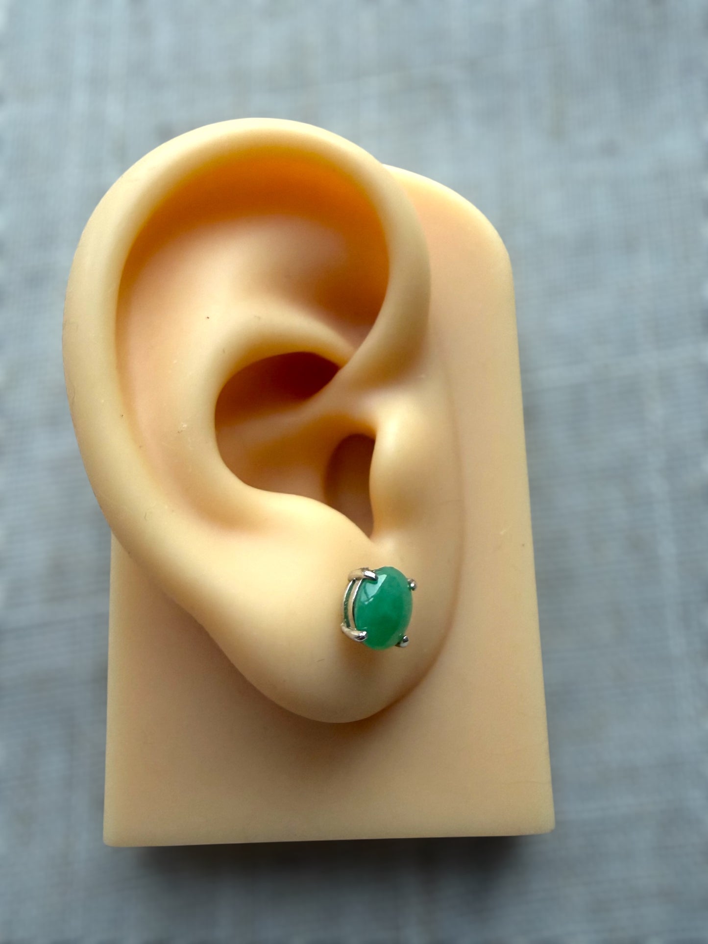 Green Jadeite Earring Studs