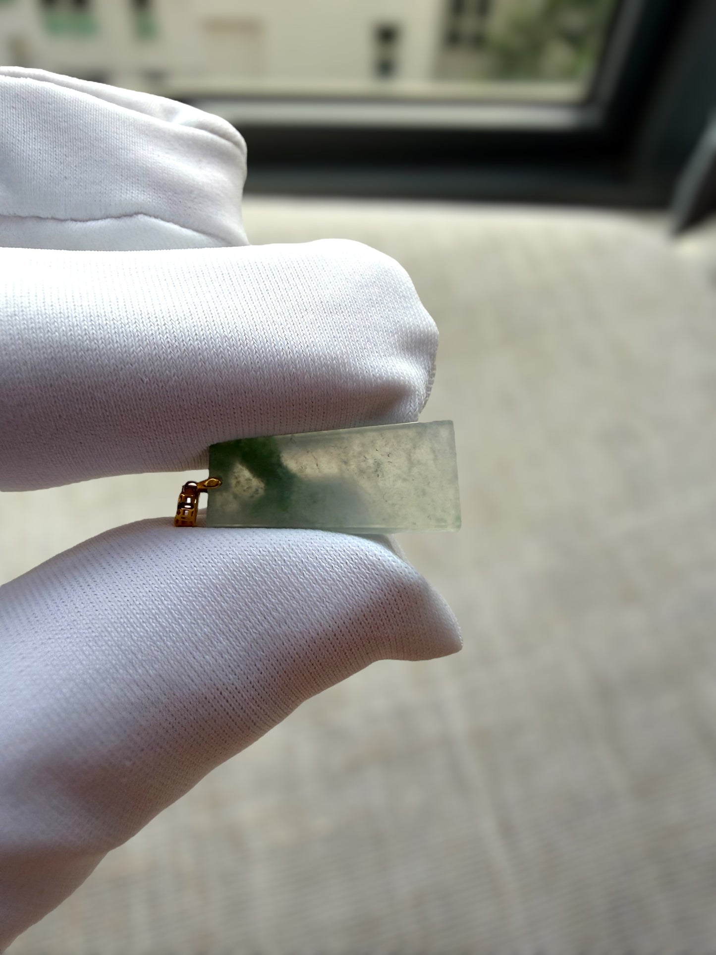 Jadeite Pendant - 18K Gold Hook