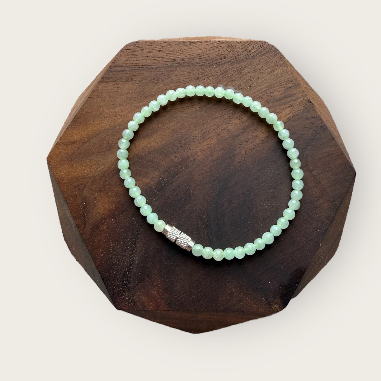 Dainty Jadeite Bead Bracelet
