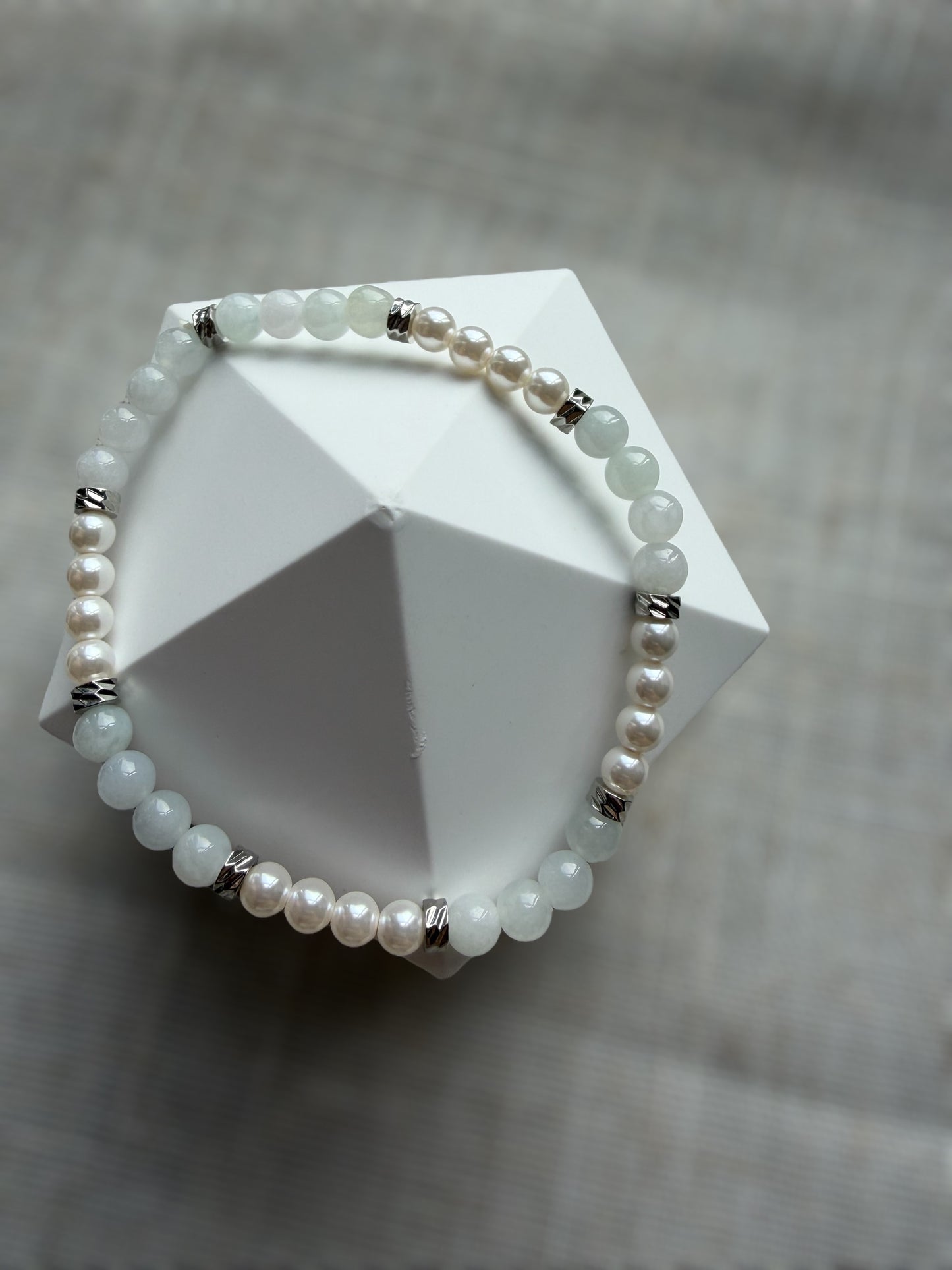Dainty Jadeite Bead Bracelet