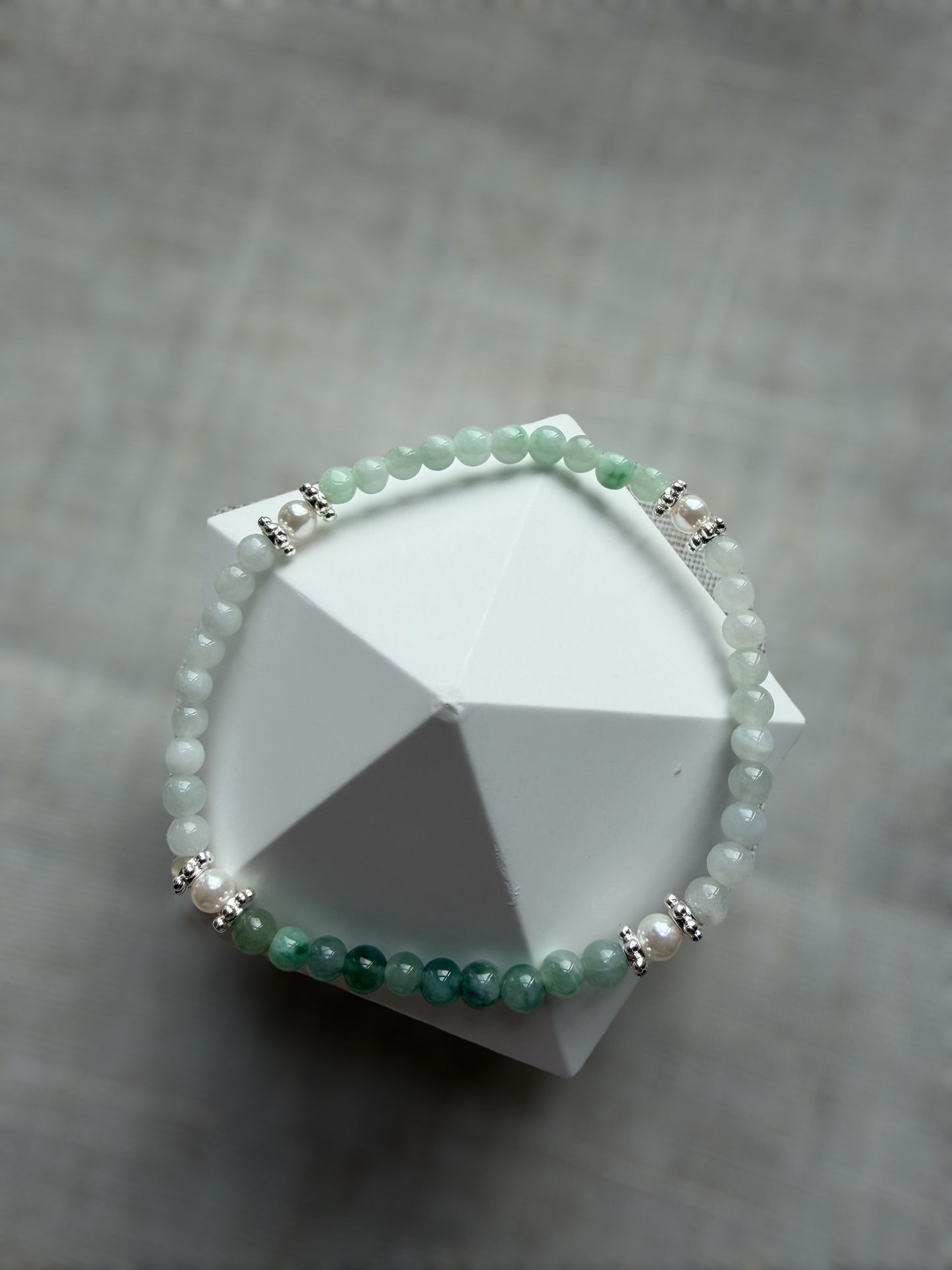 Dainty Jadeite Bead Bracelet
