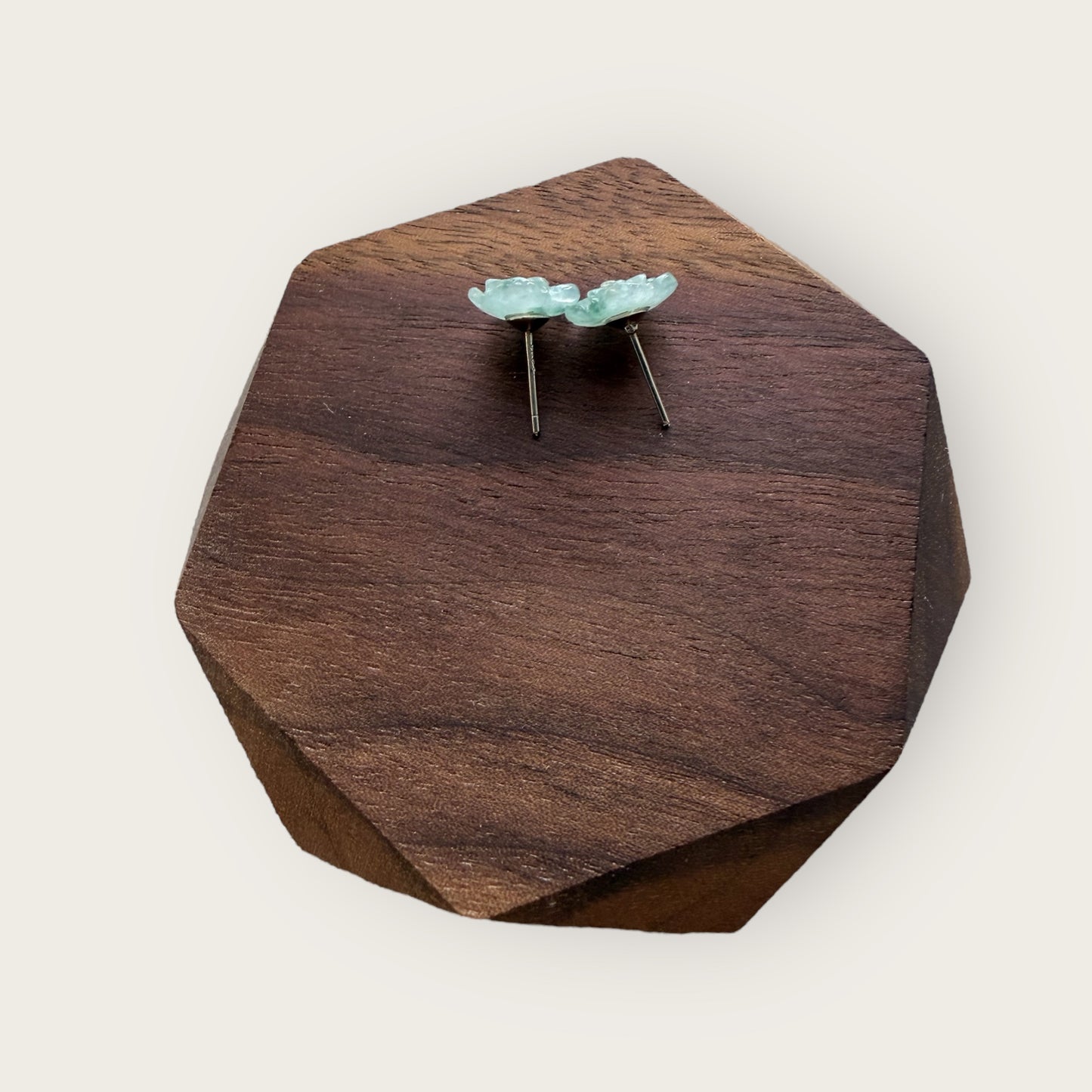 Flower Jadeite Earring Studs