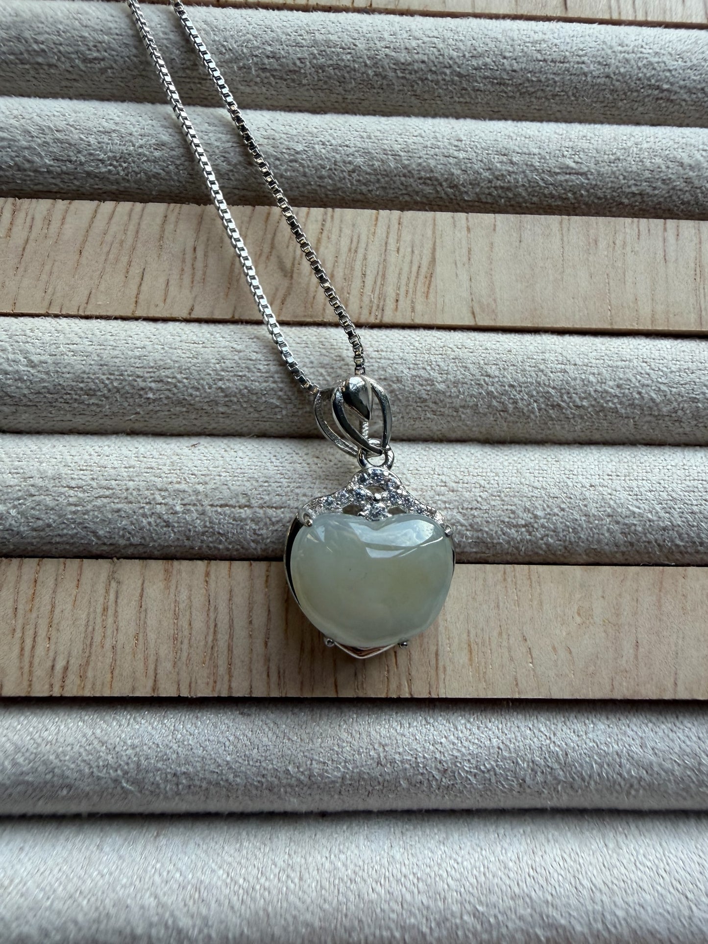 White Heart Jadeite Necklace