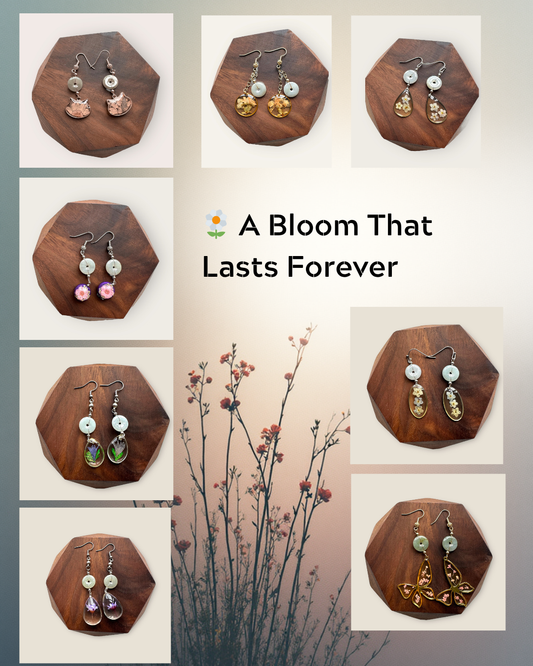 Floral Jadeite Donut Drop Earrings