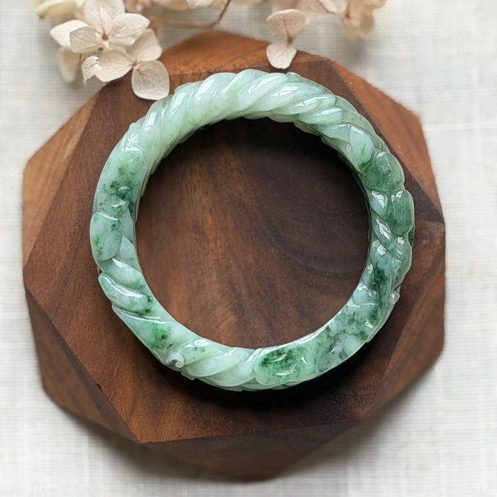 Carved Jadeite Bangle