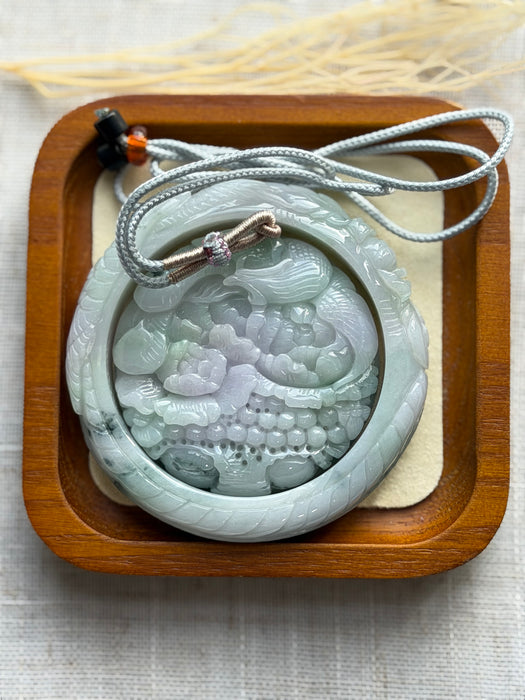 Carved Jadeite Bangle Set