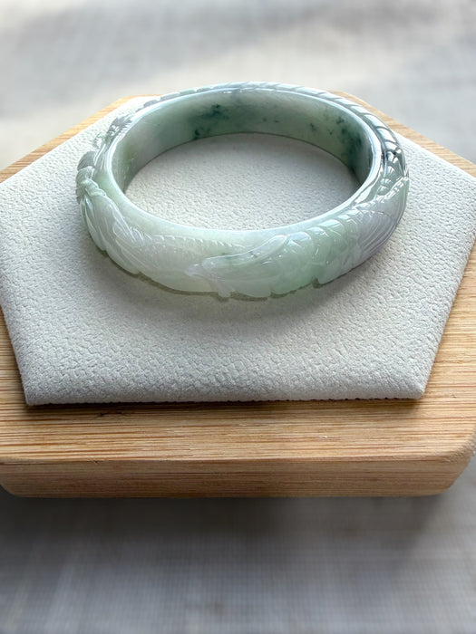 Carved Jadeite Bangle Set