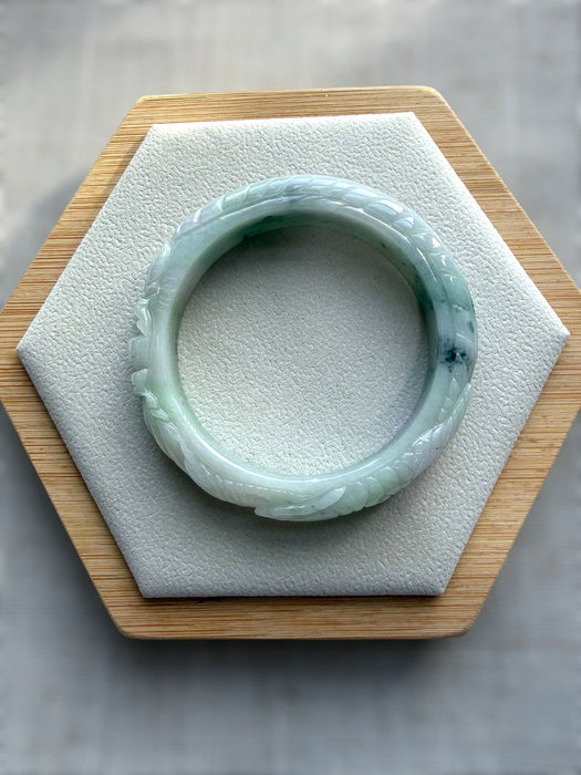 Carved Jadeite Bangle Set