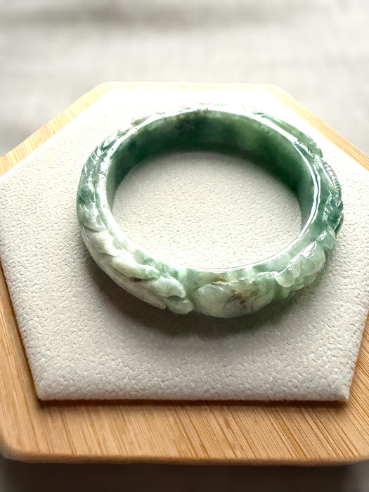 Carved Jadeite Bangle Set
