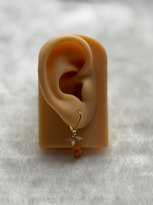 Orange Magnolia Jadeite Earring Hooks