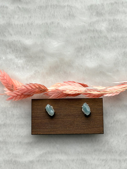 Purple Teardrop Jadeite Earring Studs