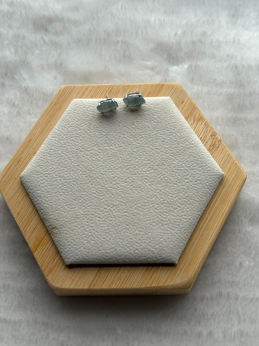 Purple Teardrop Jadeite Earring Studs