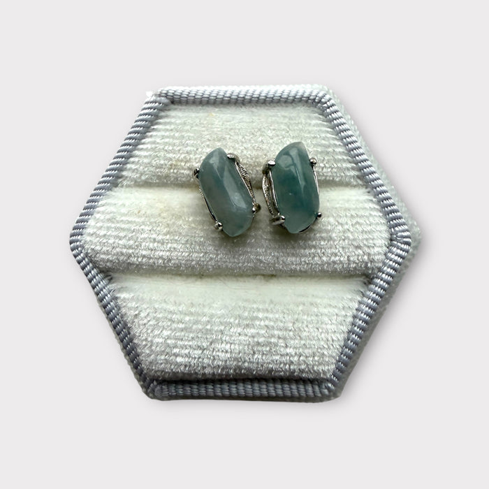 Purple Teardrop Jadeite Earring Studs