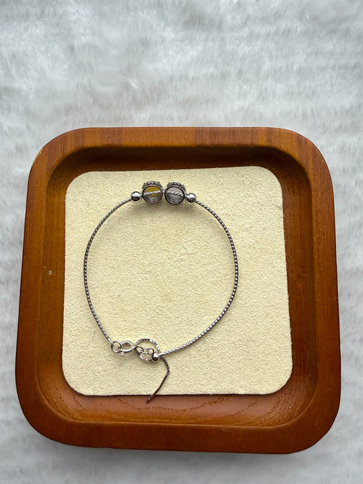 Yellow Purple Cabochon Jadeite Bracelet