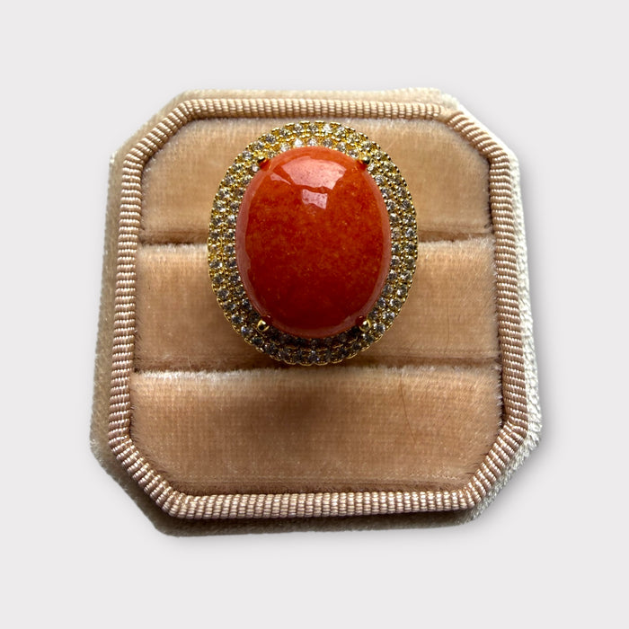 Orange Jadeite Ring