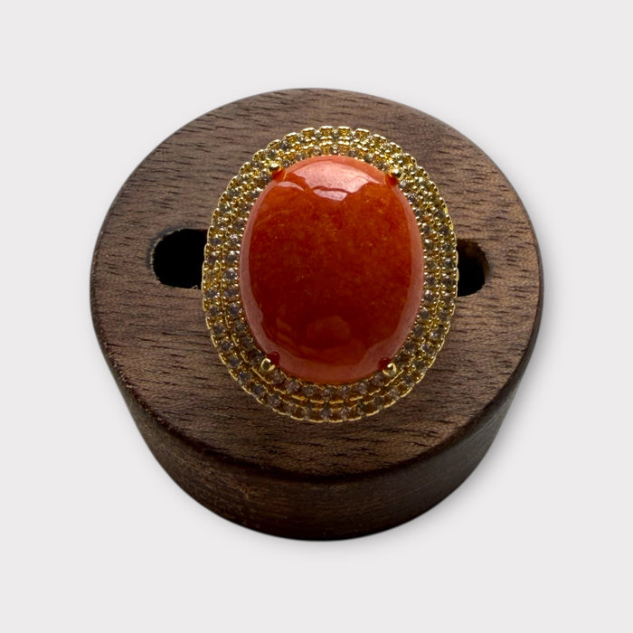 Orange Jadeite Ring