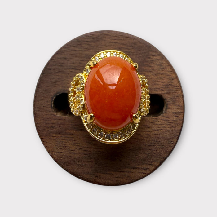 Orange Jadeite Ring
