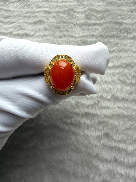 Orange Jadeite Ring