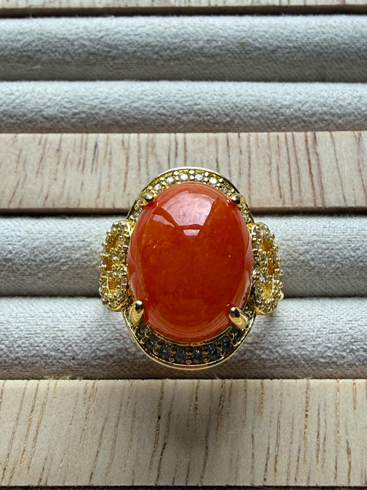 Orange Jadeite Ring