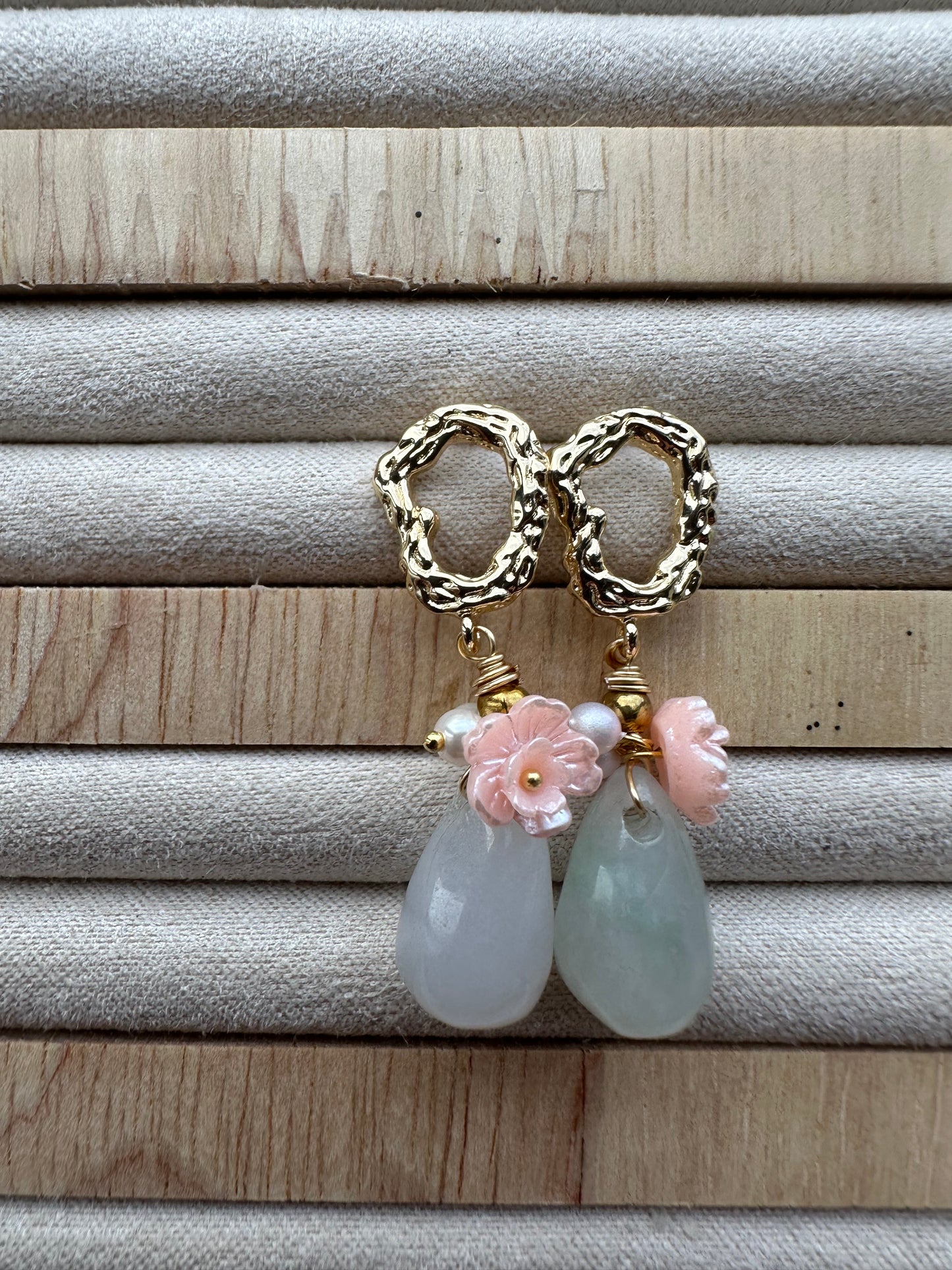Teardrop Jadeite Earring Studs