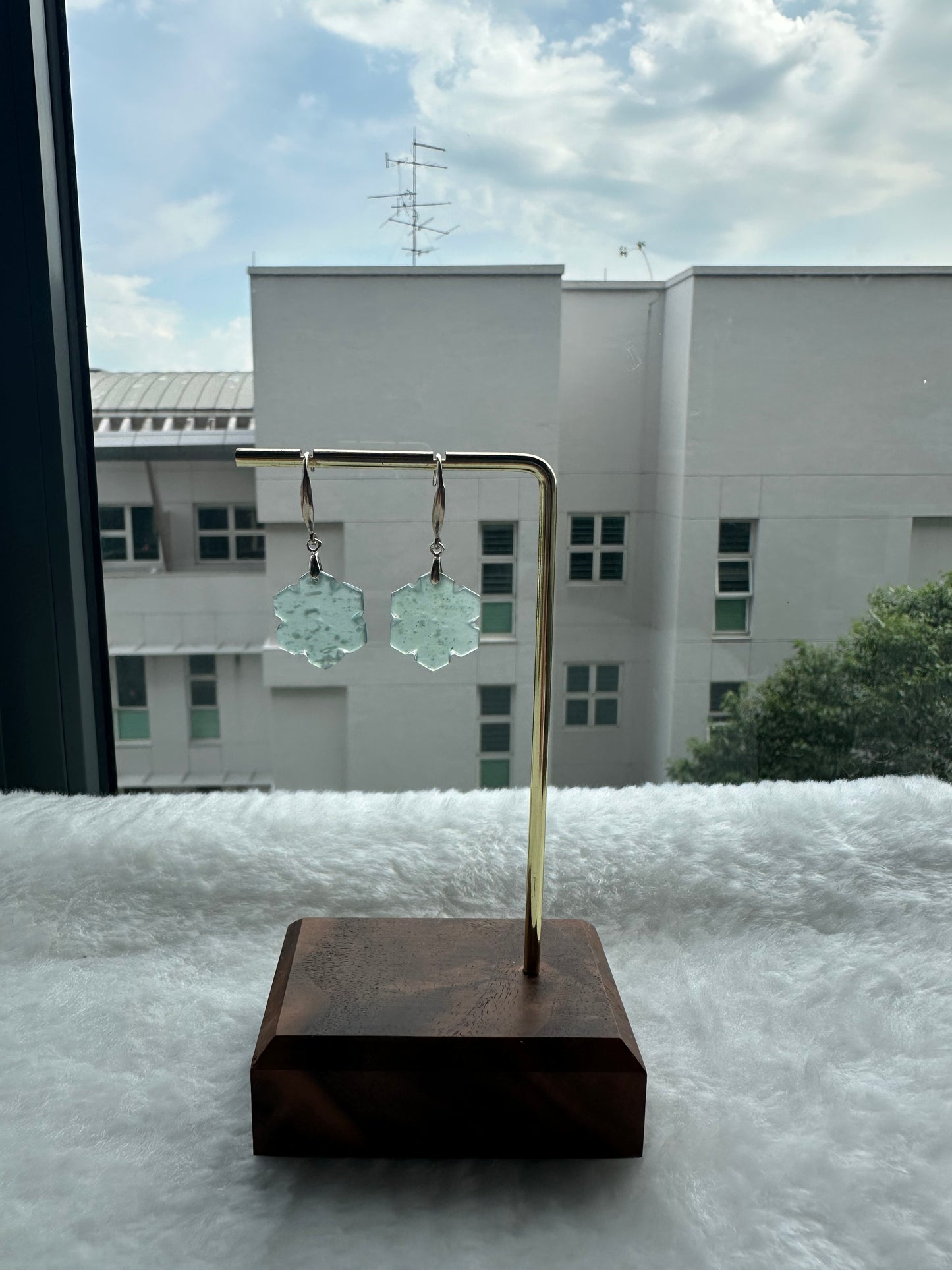 Snowflake Jadeite Earring Hooks