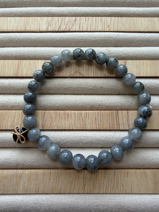 Black Jadeite Bead Bracelet
