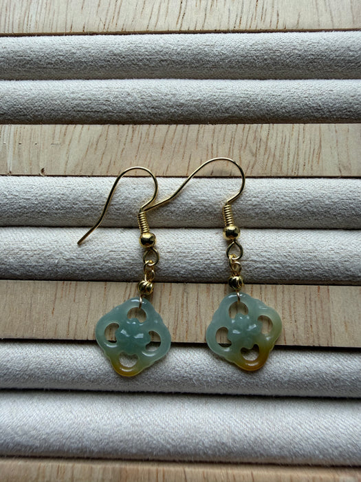Trio Colour Square Jadeite Earring Hooks