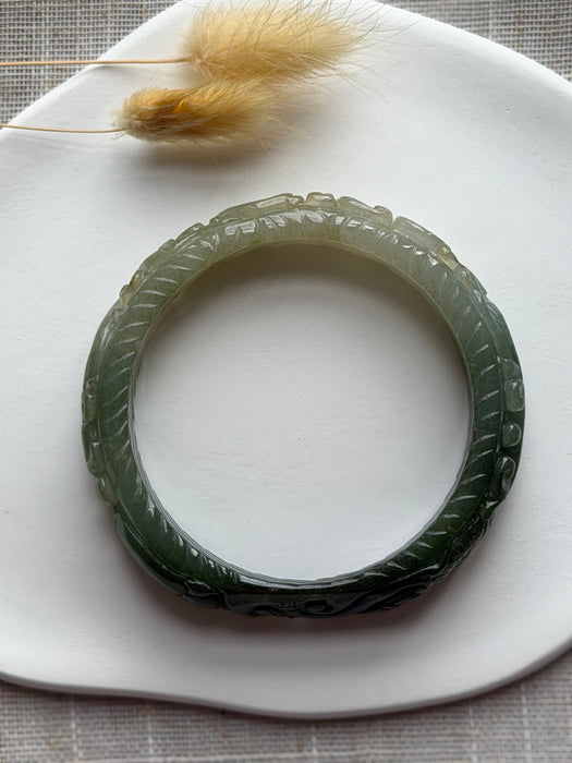 Carved Jadeite Bangle