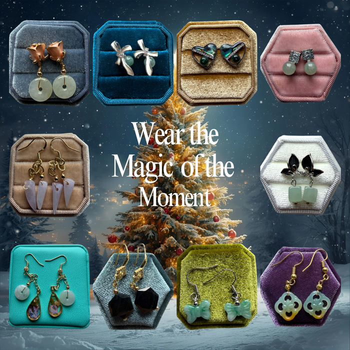 Trio Colour Square Jadeite Earring Hooks