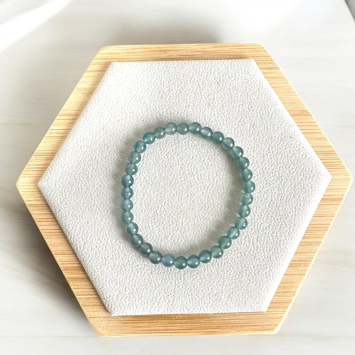 Blue Jadeite Bead Bracelet