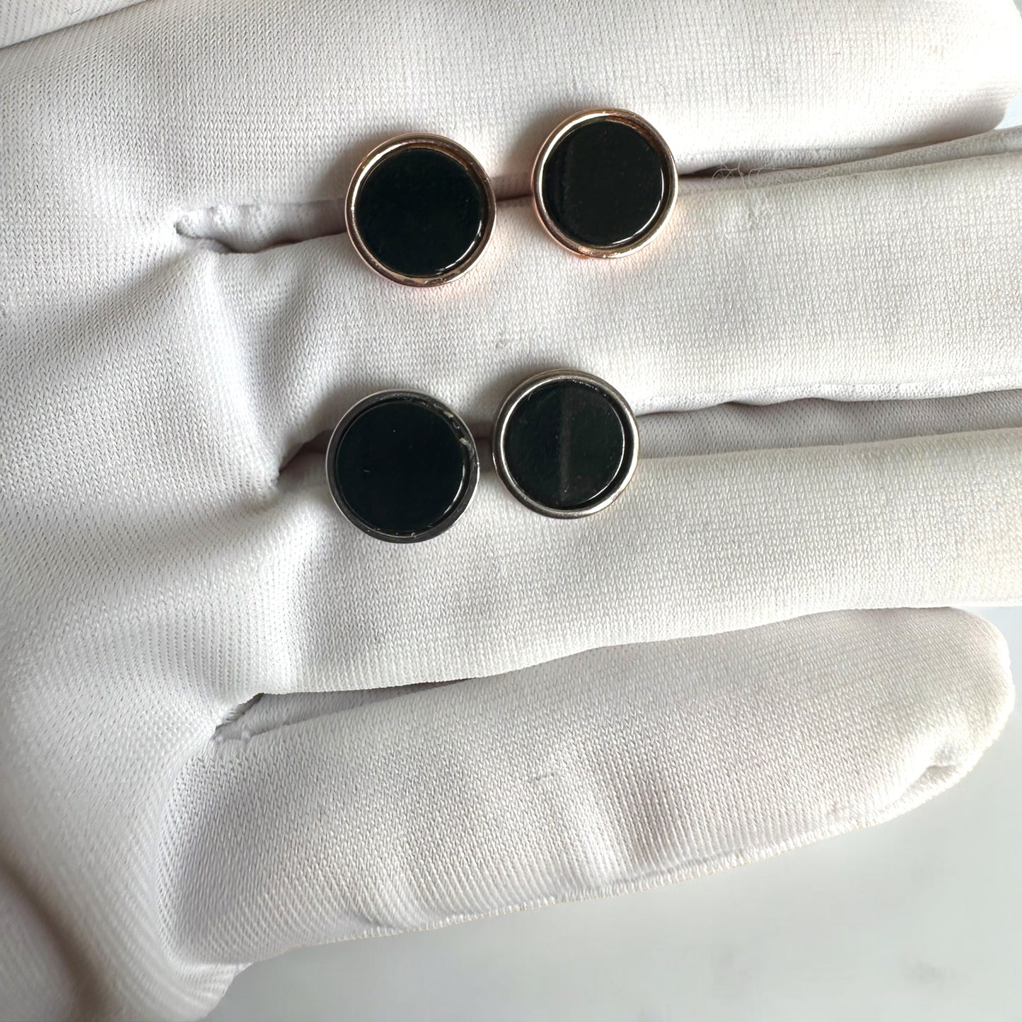 Omphacite Round Jadeite Earring Studs
