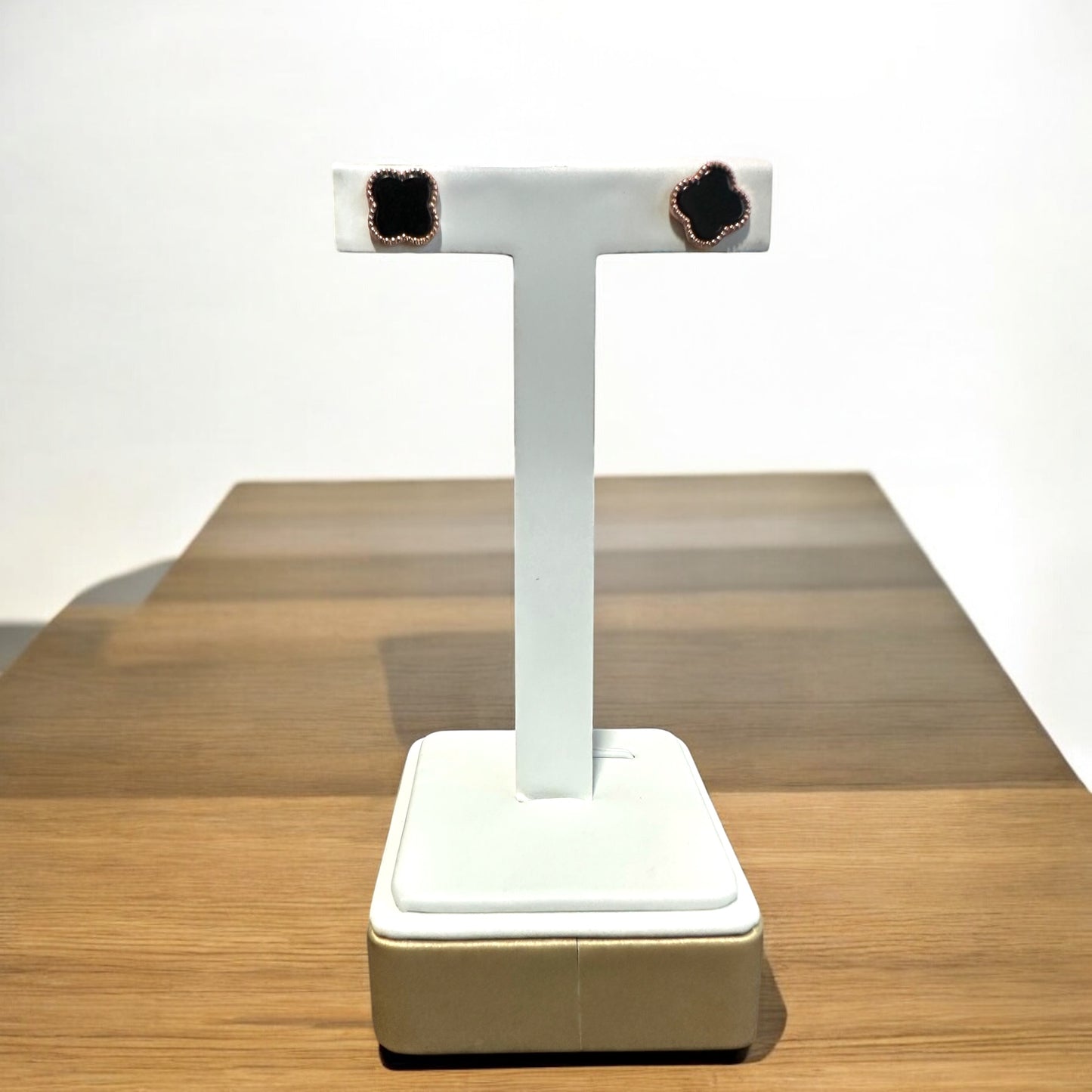 Omphacite Clover Jadeite Earring Studs