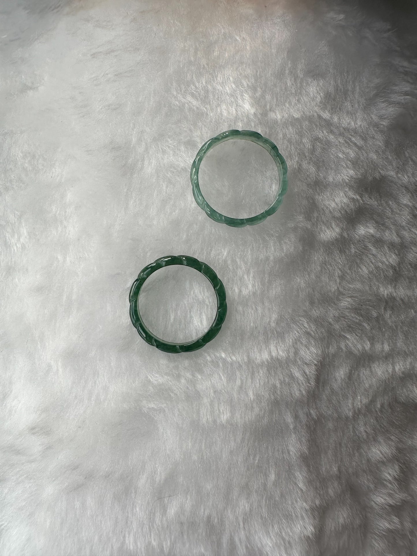 Green / Blue Jadeite Pleated Ring