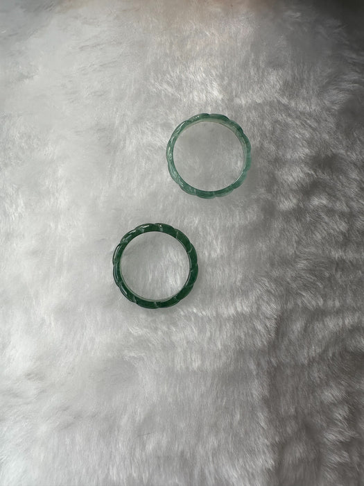 Green / Blue Jadeite Pleated Ring