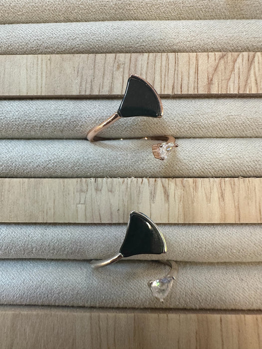 Omphacite Triangle Jadeite Ring