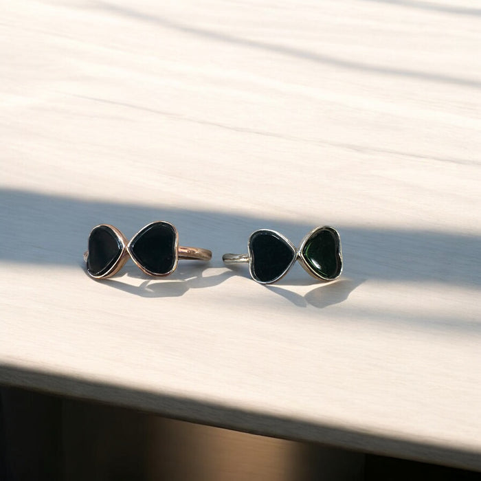 Omphacite Ribbon Jadeite Ring