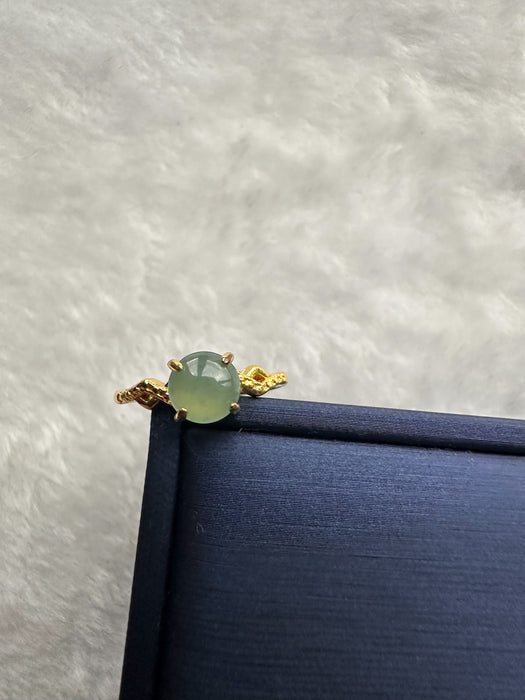14K Gold Plated Jadeite Ring