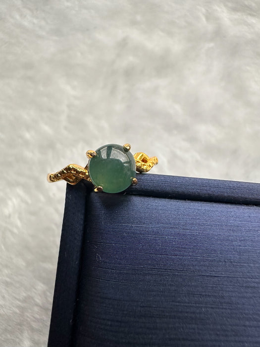 14K Gold Plated Jadeite Ring