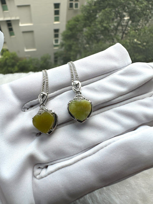 Yellow Heart Jadeite Necklace