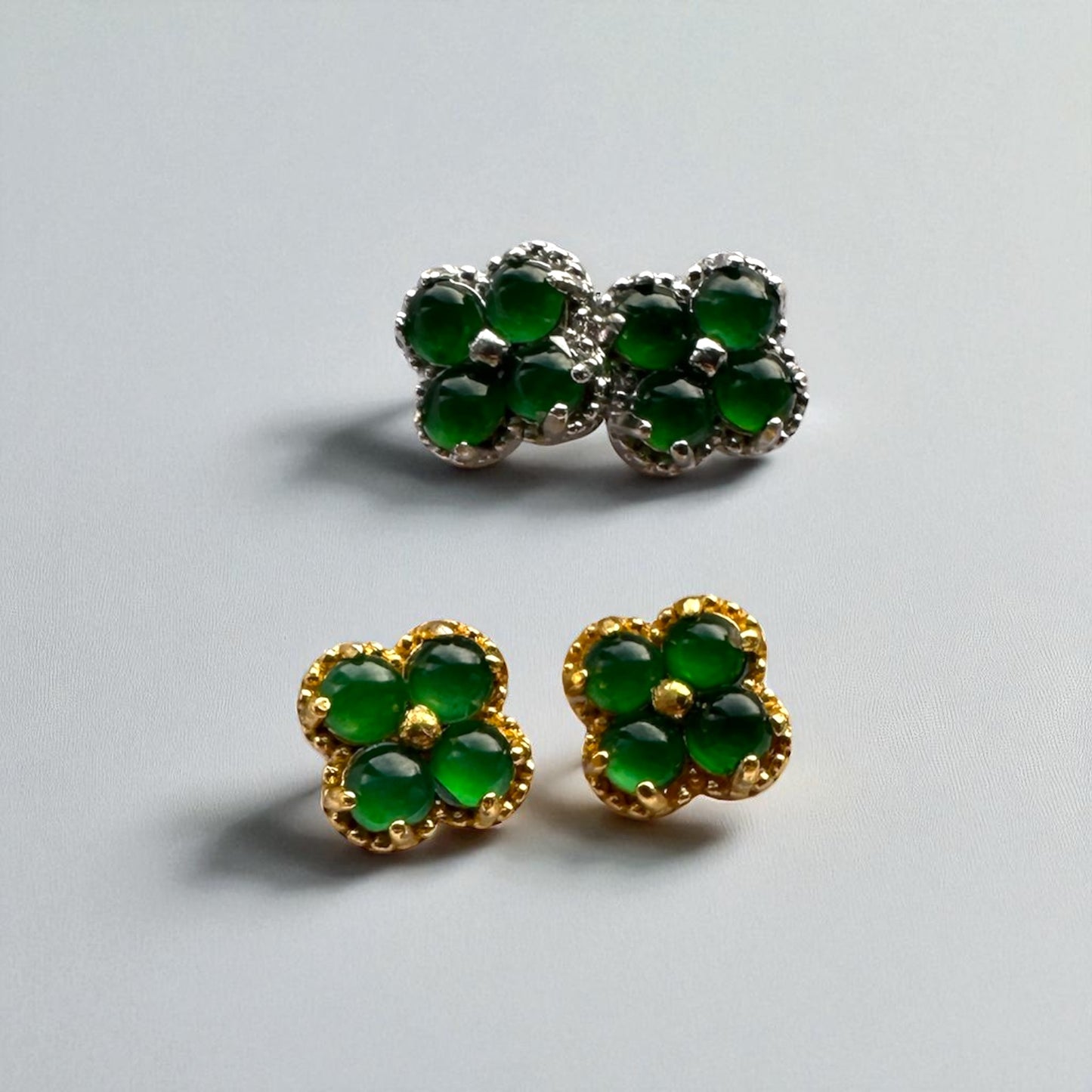 Clover Jadeite Earrings