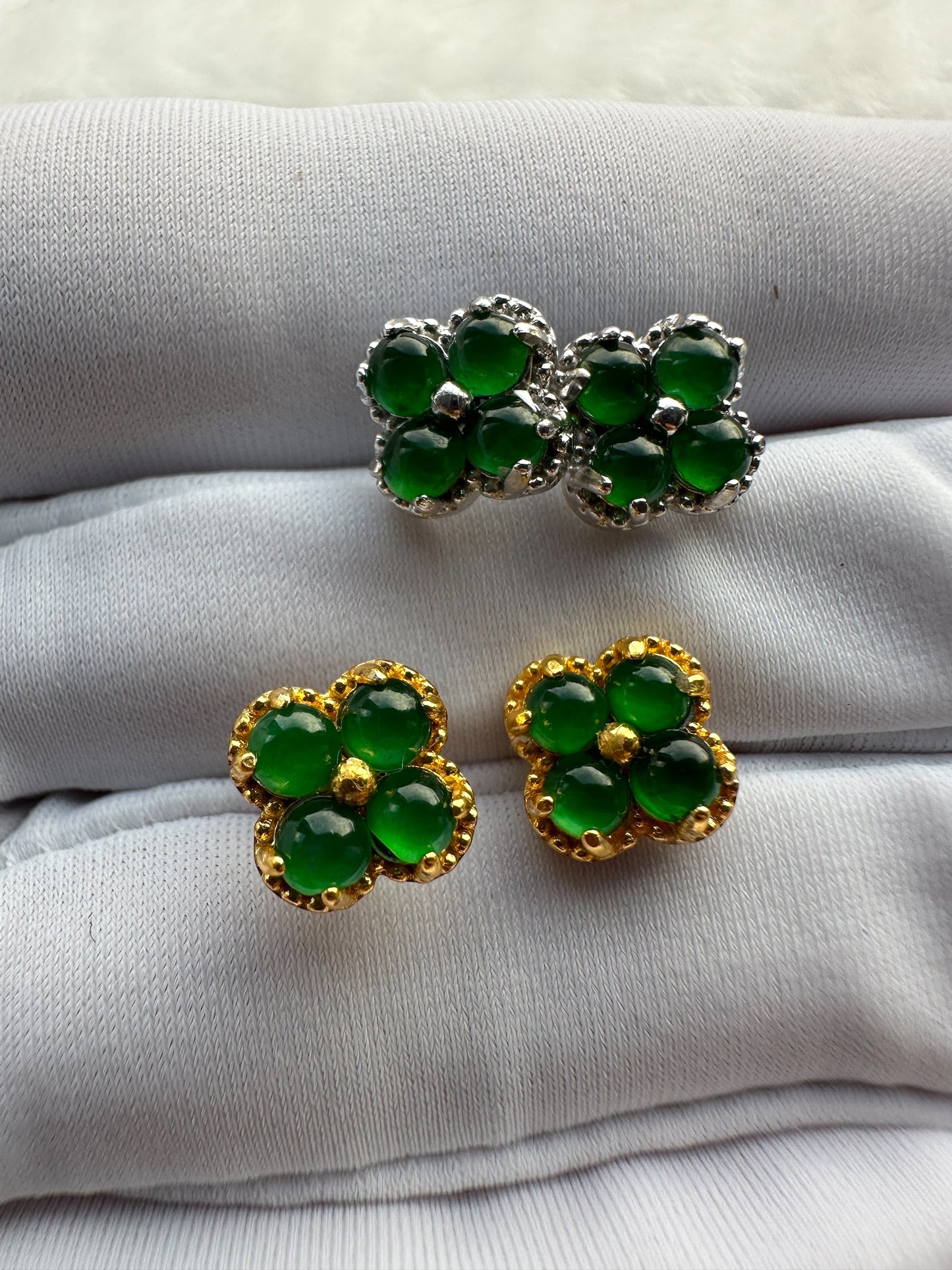 Clover Jadeite Earrings