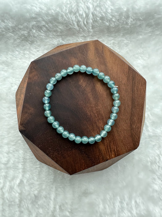 Blue Jadeite Bead Bracelet
