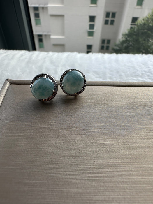 Purple Jadeite Cabochon Earring Studs